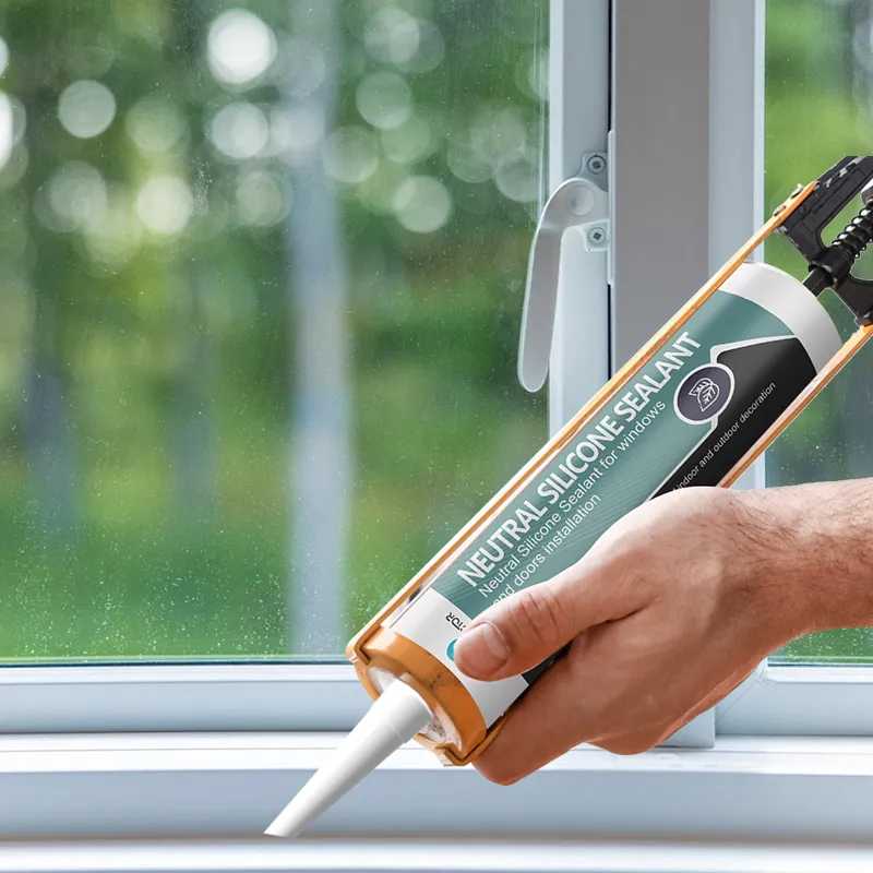 caulk sealing glass and window door frames
