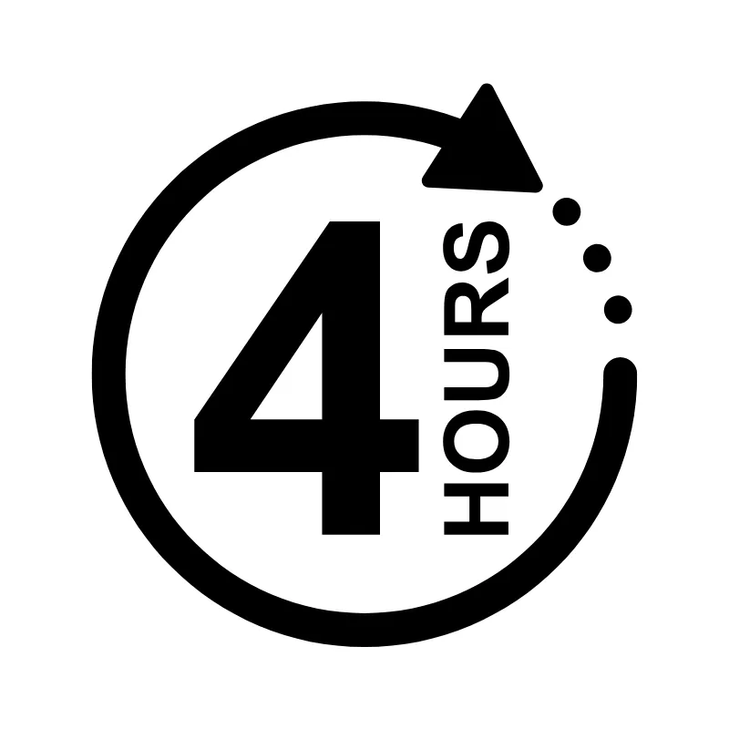 Up to 4 hours